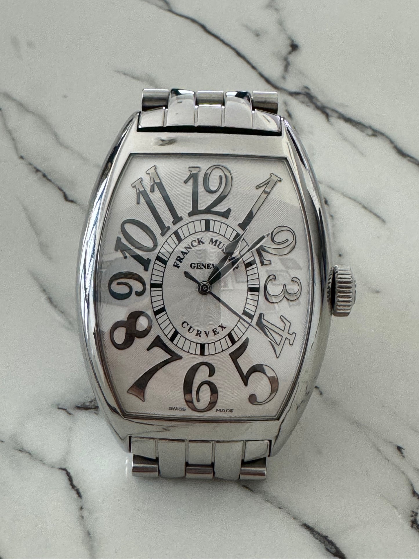 Franck Muller - Tono Curvex Relief | FRANCK MULLER | 8880SC REL | SS Silver Dial Automatic Bracelet |
Full set