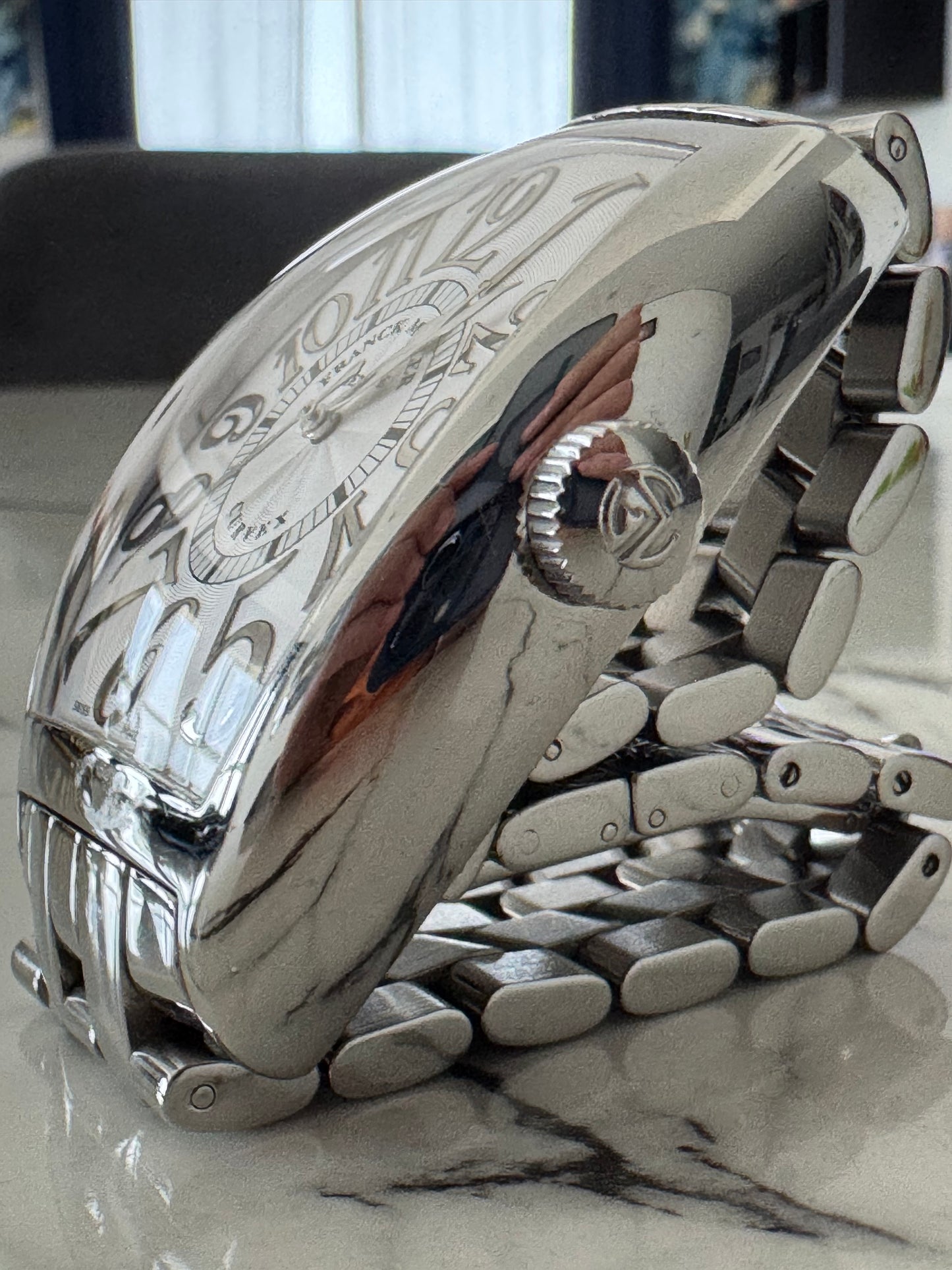 Franck Muller - Tono Curvex Relief | FRANCK MULLER | 8880SC REL | SS Silver Dial Automatic Bracelet |
Full set